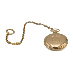 Men gold pocket watch with gold watch chain