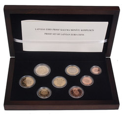 Proof forged Latvian Euro coin set