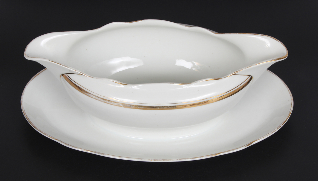 Porcelain sauce bowl  with gilding