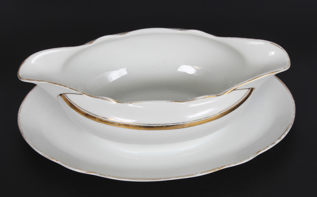 Porcelain sauce bowl  with gilding
