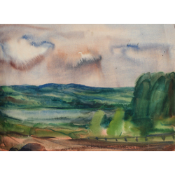 Two-sided watercolor - Landscape
