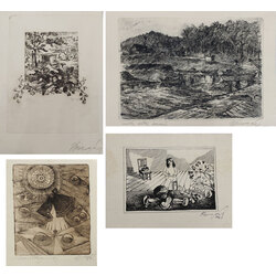 Various etchings by Dz. Ezergaile (4 pieces)