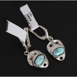 Silver earrings with Iranian turquoise