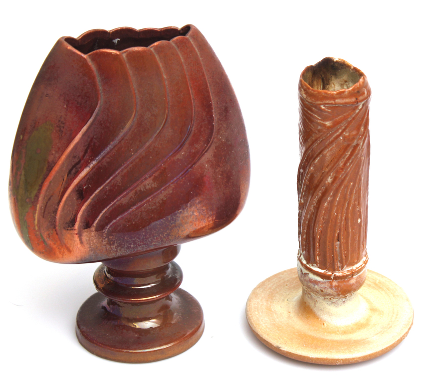 Керамический подсвечник и ваза