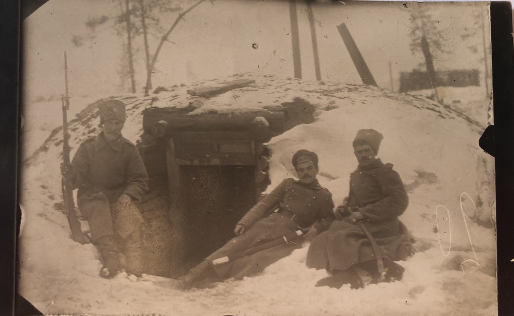 Soldiers near the dugout