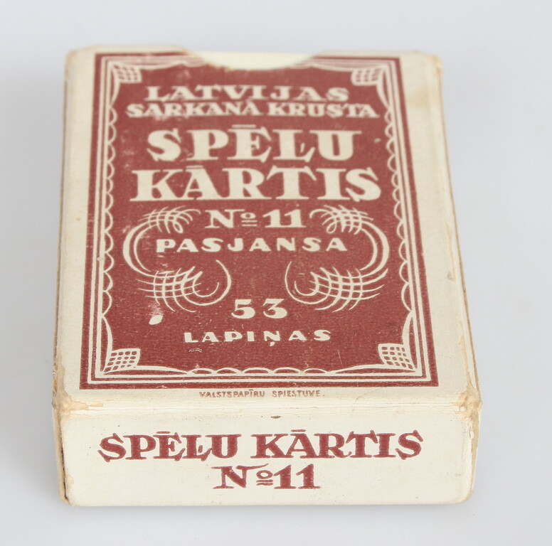 Latvian Red Cross playing cards No. 11