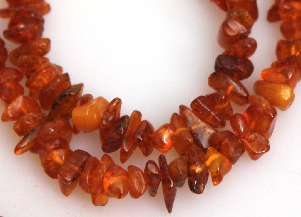 Amber beads (2 pcs) + cufflinks