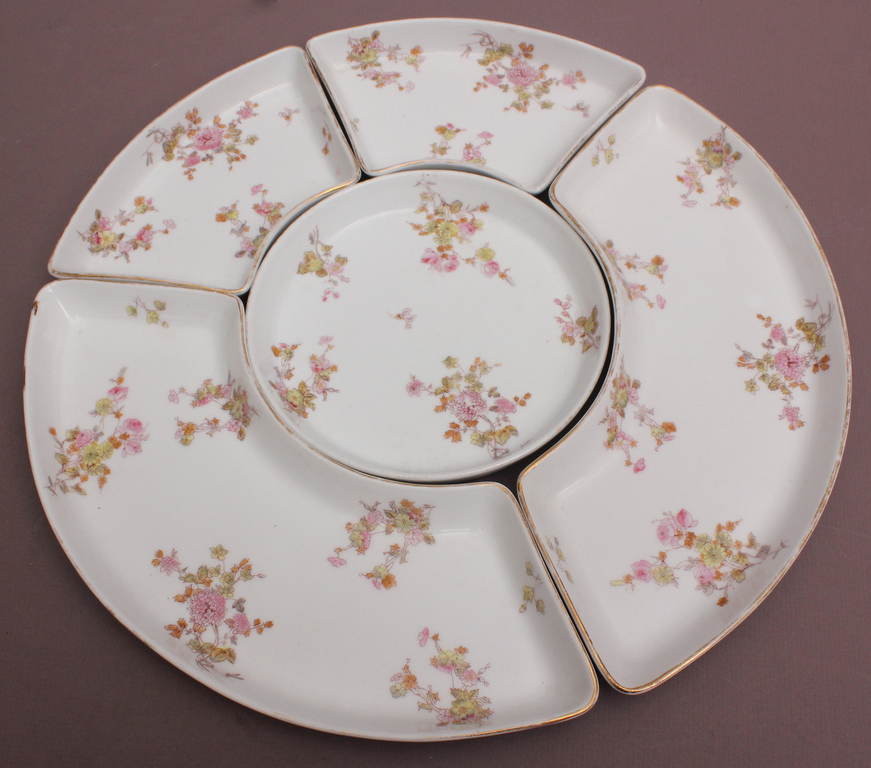 Porcelain serving dish from 6 parts