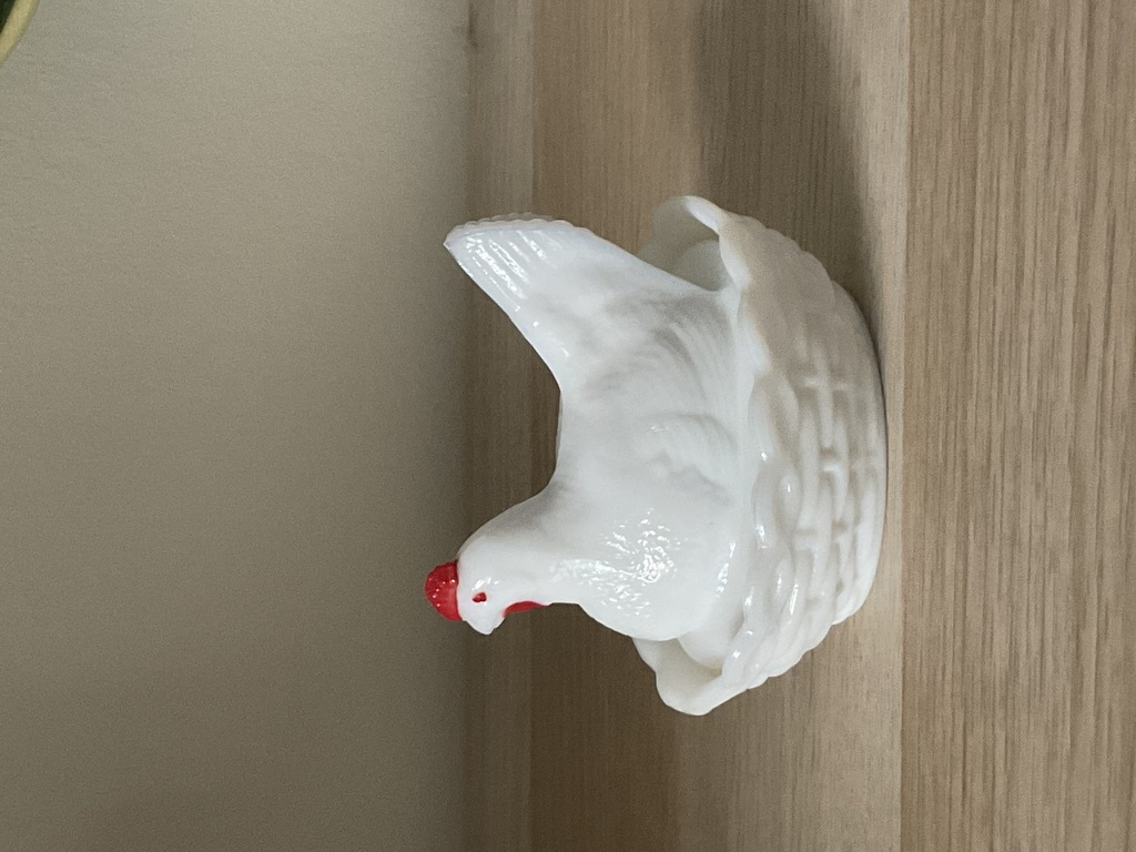 Увестмореланд из белого молочного стекла солонка в форме курицы в гнезде