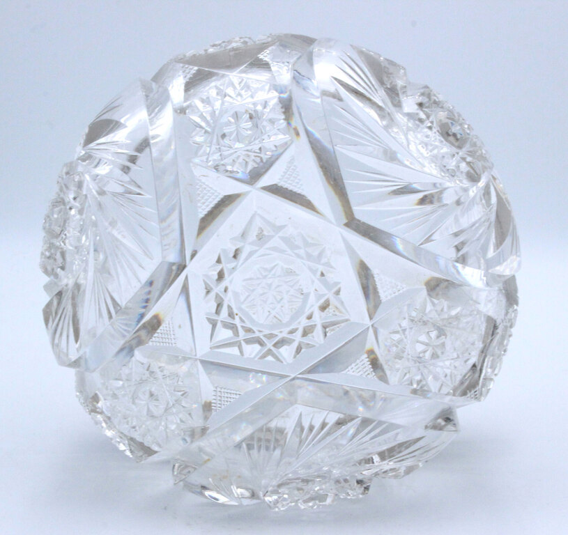 Crystal sugar bowl with silver finish