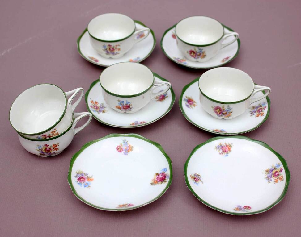 Kuznetsov porcelain cups with saucers 6 pcs.