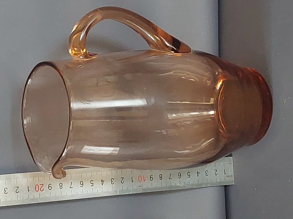 Large 22 cm colored glass mug. Latvia.