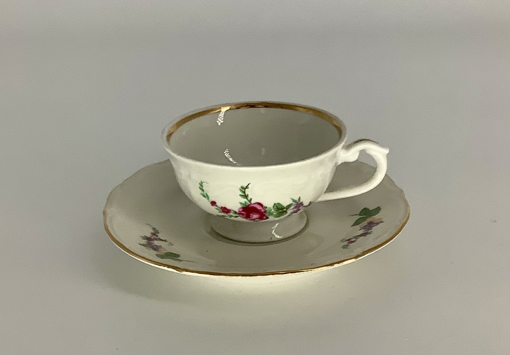Coffee cup with a rare mark.Hand-painted.Silesia. Pre-war.