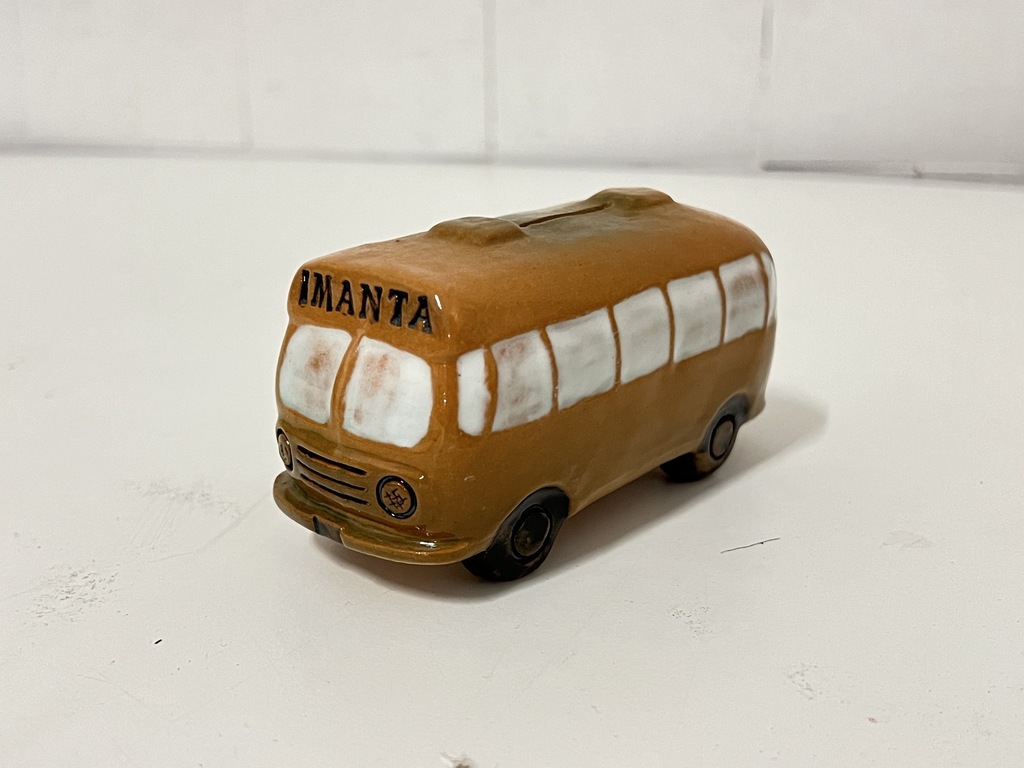 Ceramic piggy bank, bus 