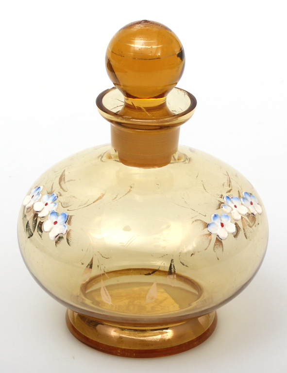 Krāsainā stikla smaržu pudelīte ar vāciņu