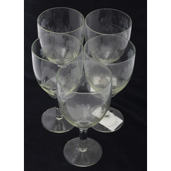 Стеклянные стаканы (5 шт) с цветочным мотивом