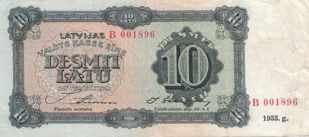 10 lat banknote 1933