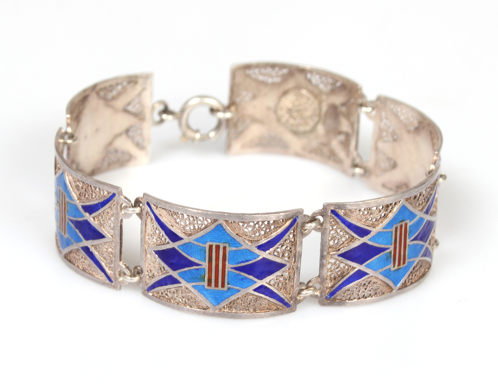 Silver bracelet with enamels