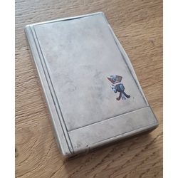 Silver porcigar, cigarette case with emblem 222g.