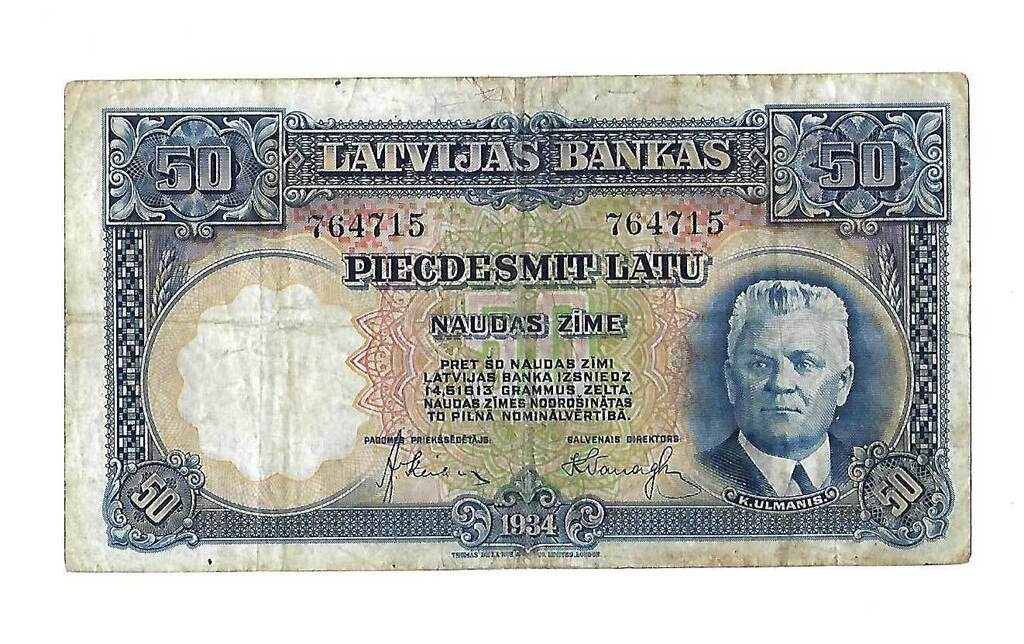 50 latu banknote 1934
