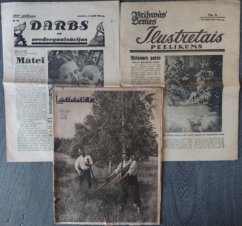 Газеты 2 шт. 1936 г. и журнала ЛАЙКМЕЦ в 1942 году. Нет. 29