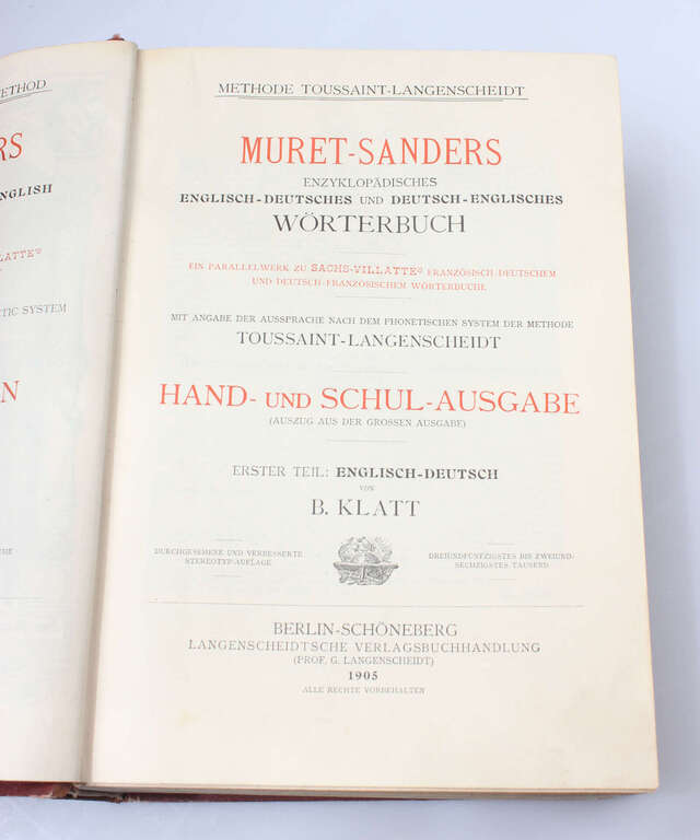 Muret Sanders Enzyklopädisches Wörterbuch