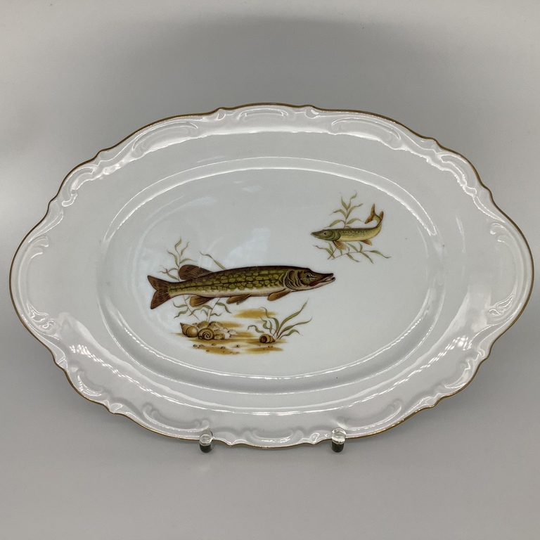 Three large dishes for serving fish. Mitterteich.Bavaria 50 year.