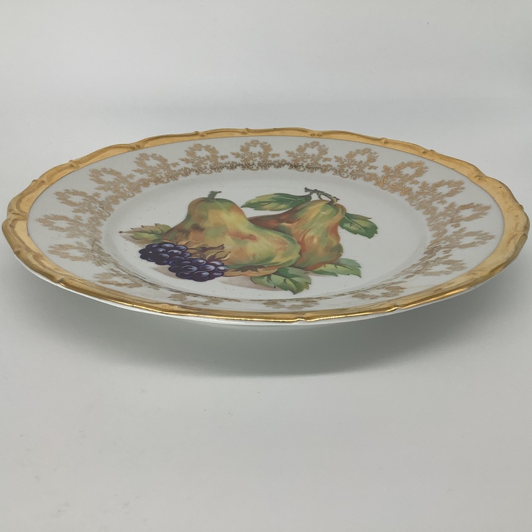 Large plate for fruits, decal with painting. Riga?.