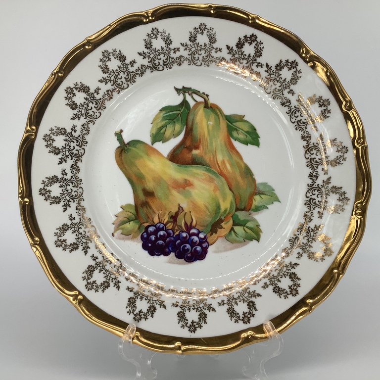 Large plate for fruits, decal with painting. Riga?.