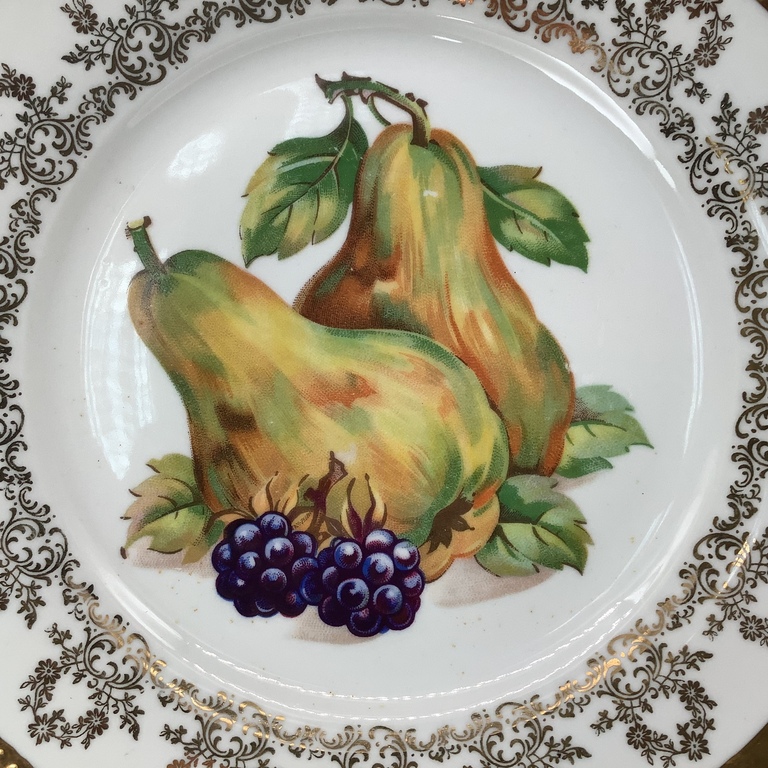 Large plate for fruits, decal with painting. Riga?.
