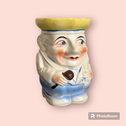 porcelain mug smiling sailor with pipe, Japan
