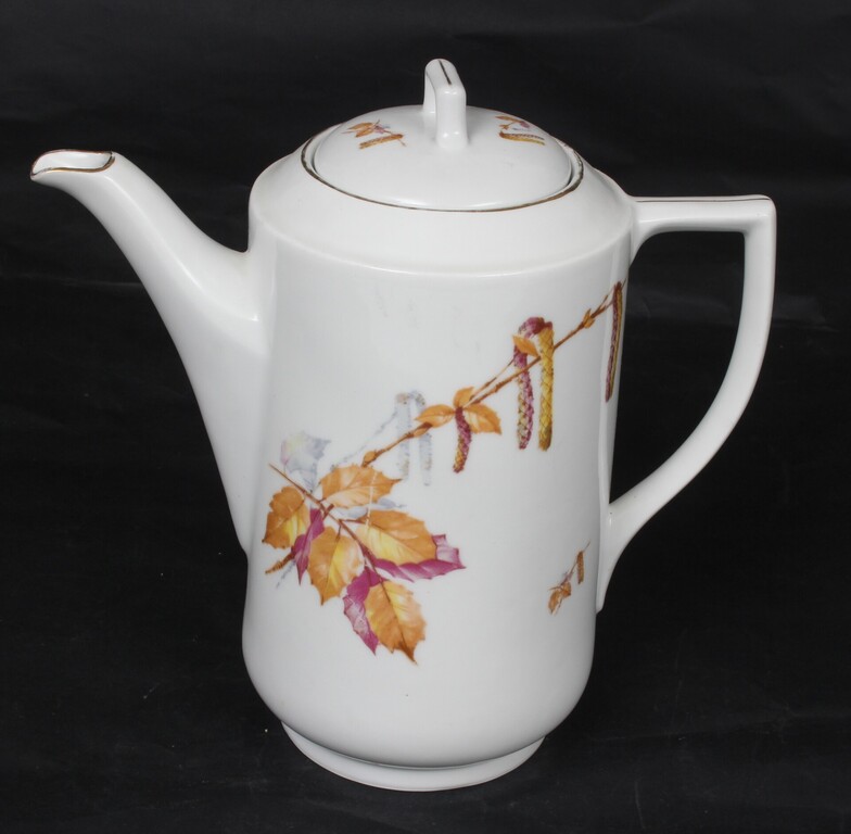 Painted porcelain teapot