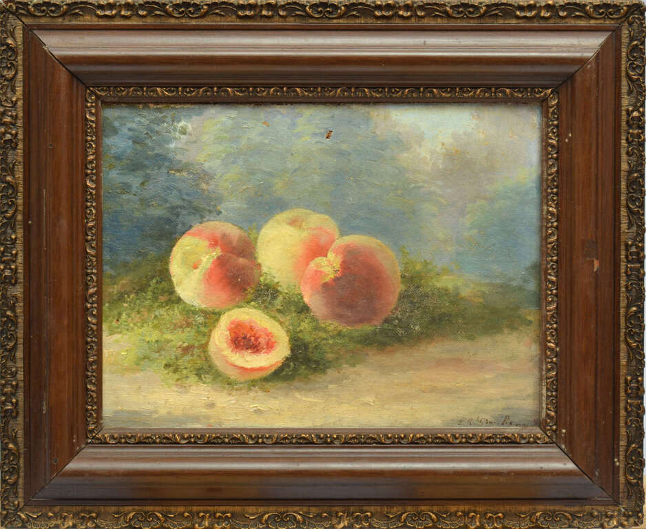 Still life with peaches