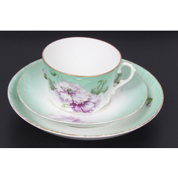 Painted porcelain cup with saucer