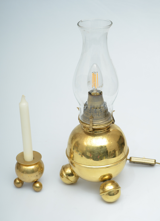 Bronze lamp and candlestick