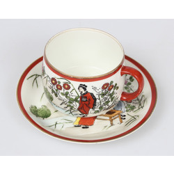 Porcelain cup with saucer