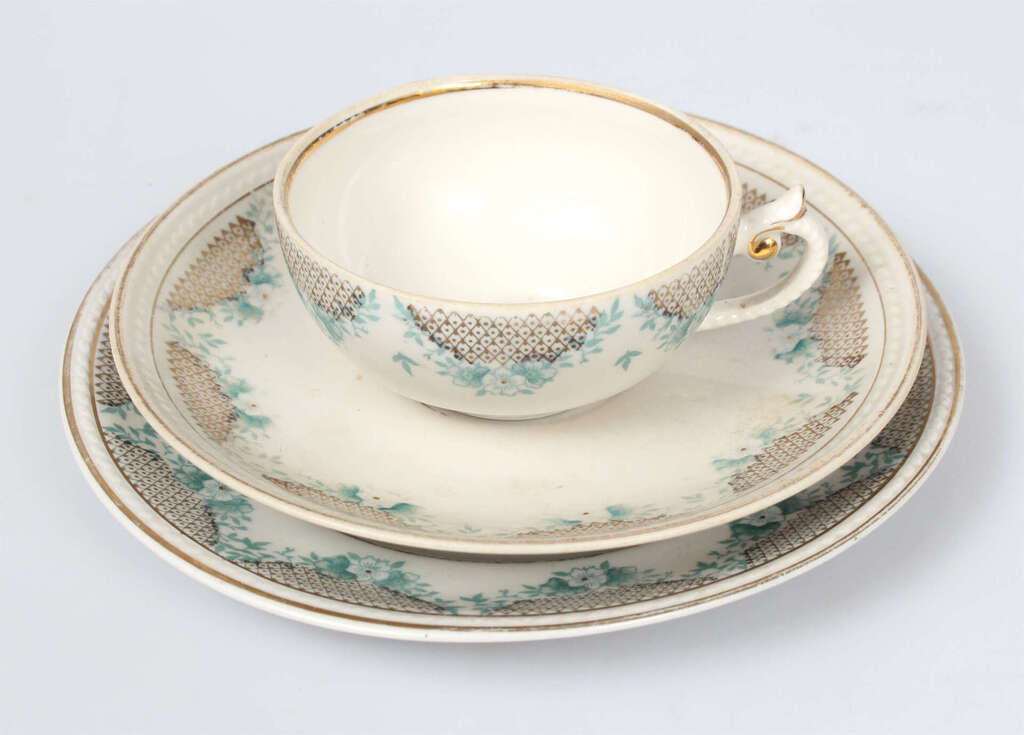 Riga porcelain factory trio - cup, saucer, plate