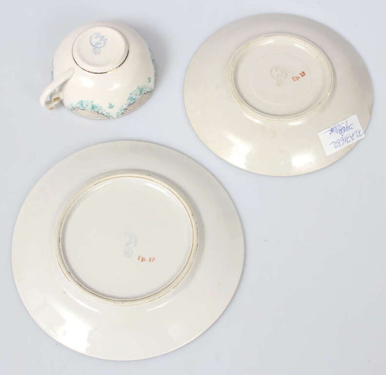 Riga porcelain factory trio - cup, saucer, plate