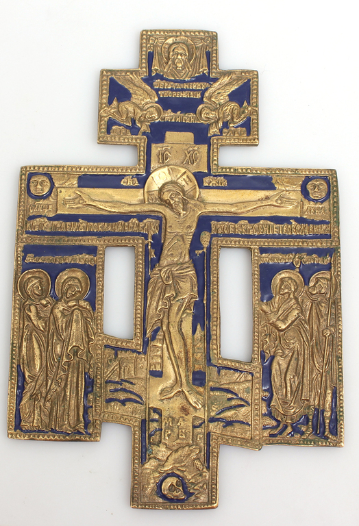 Bronzas ikon-krusts ar emalju