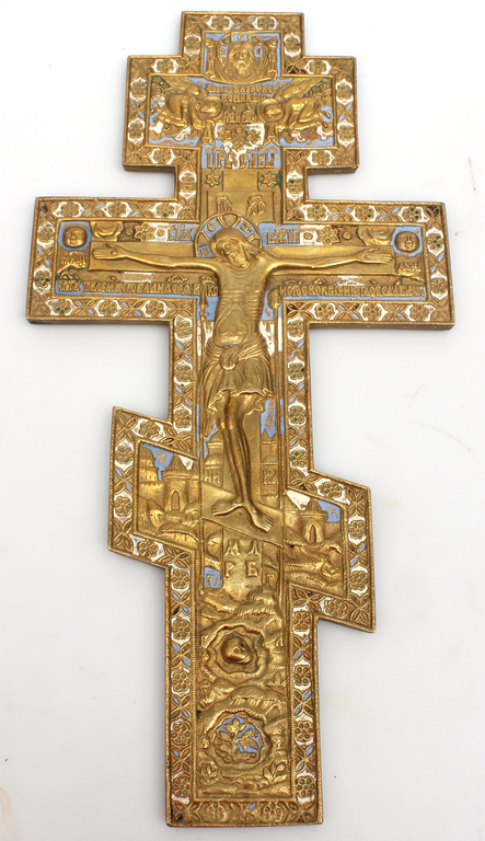 Бронзовый крест с эмалью