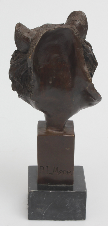 Bronze sculpture on a marble base 