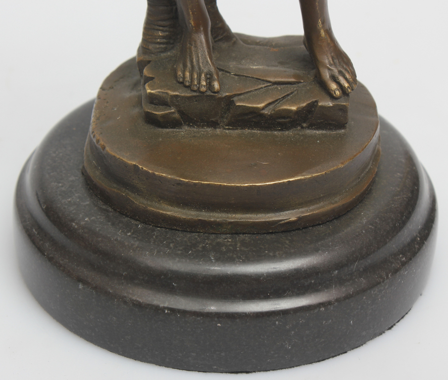 Bronze sculpture on a marble base 