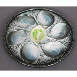 Faience serving plate for oysters
