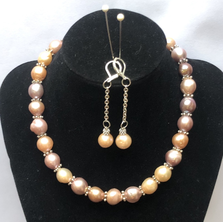 Edison Pearl necklace with earrings. Pearl size - 11-12mm