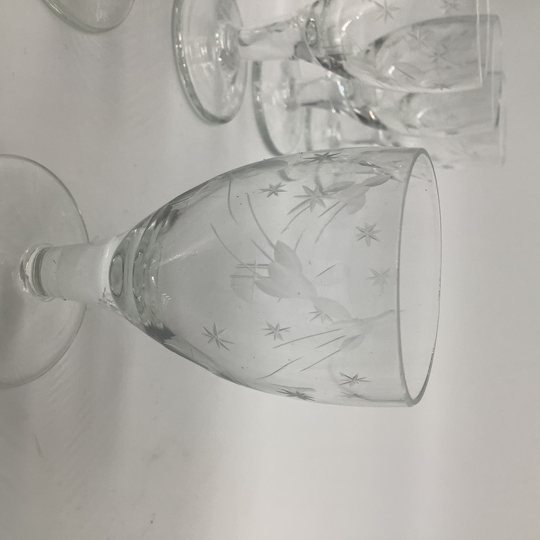 5 vodka glasses. 1961 USSR. Issue, in honor of the first manned flight into space