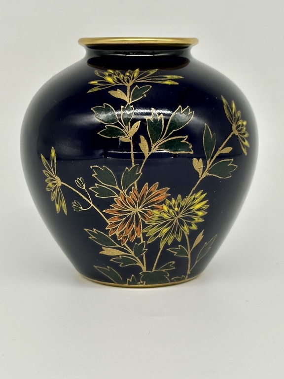 Кобольтавая ваза Розенталь. Ручная роспись, 40е годы