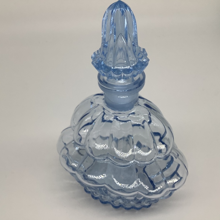 Decanter for liquor. Tsarist Russia Maltsov Plants,. (vitriol glass) Pale blue color