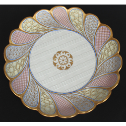 Porcelain plate in pastel colors