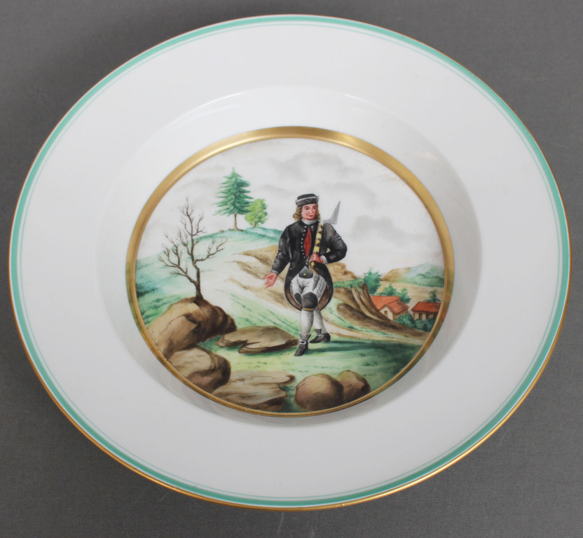 Porcelain plate with figural motif 