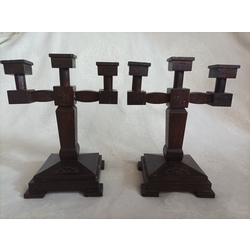 Wooden candlesticks 2 pieces